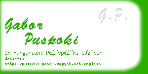 gabor puspoki business card